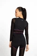 Спортивная женская кофта рашгард Designed for Fitness Crazy Basic Pink S черный/прозрачный - изображение 3
