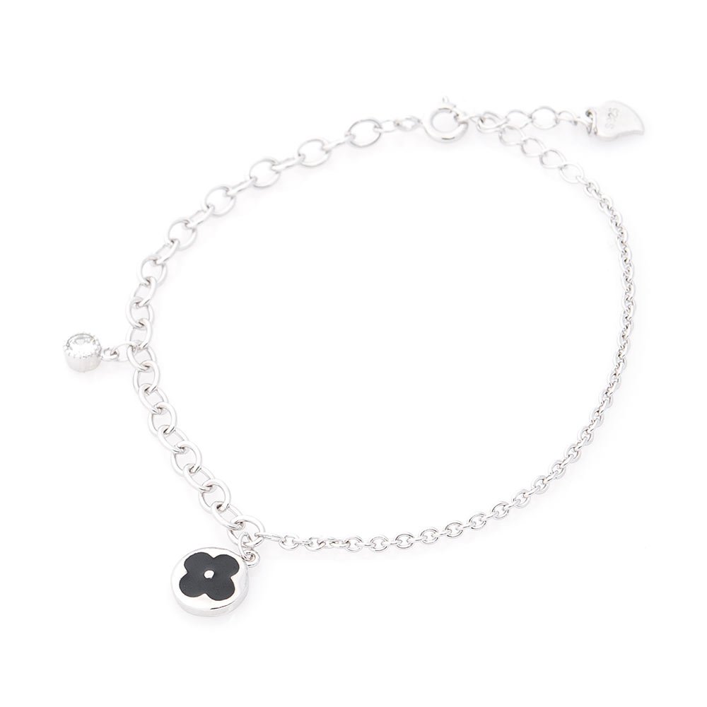 

Серебряный браслет S-ONIKS «Клевер» 19 см со вставкой эмали и фианита (3 г) модели 141284-3,0-19