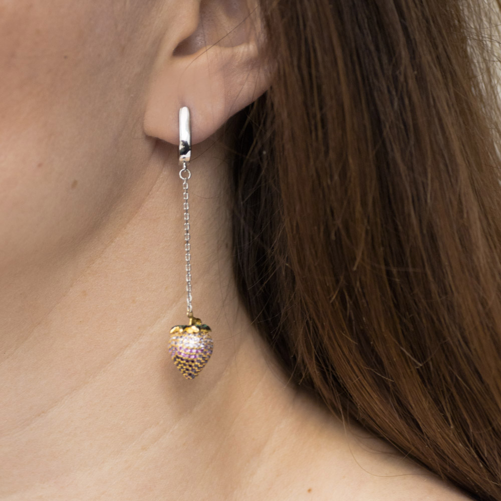 

Серебряные серьги S-ONIKS «Клубничка» с фианитом (8.3 г) модели 122086-8,3