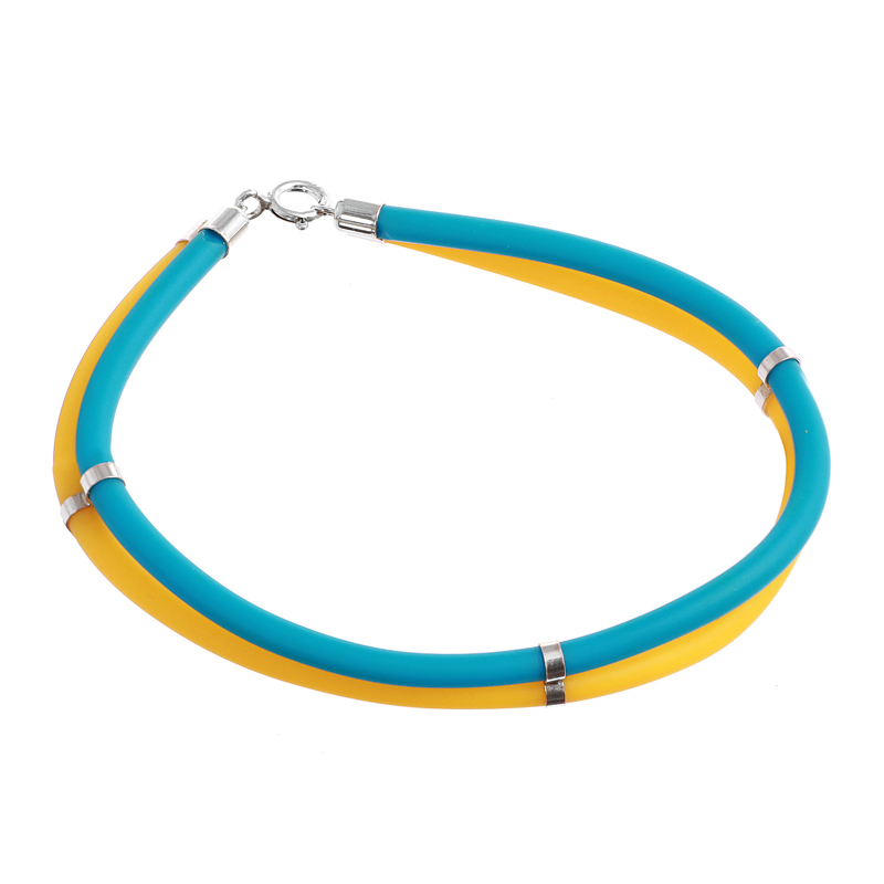 

Серебряный браслет Silvex925 22 см из каучука (вес 6.8 г) модели 895 4/22