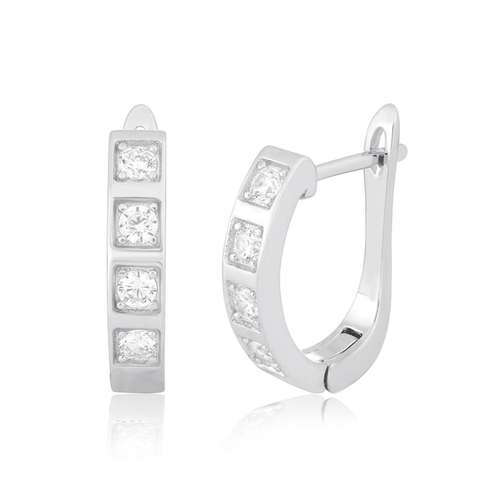 

Серебряные серьги Silvex925 с фианитом (вес 4.7 г) модели СК2Ф/191