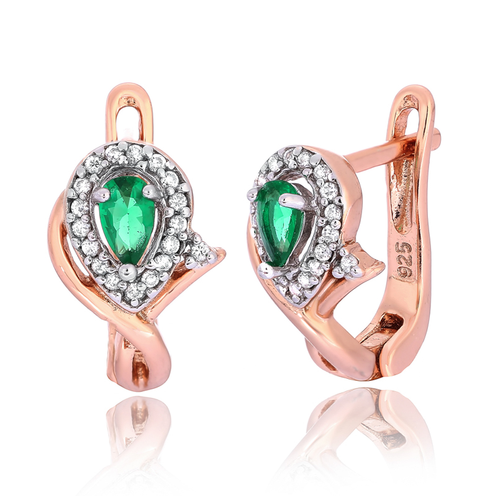 

Серебряные серьги Silvex925 с фианитом (вес 3.5 г) модели СК3ФИ/340