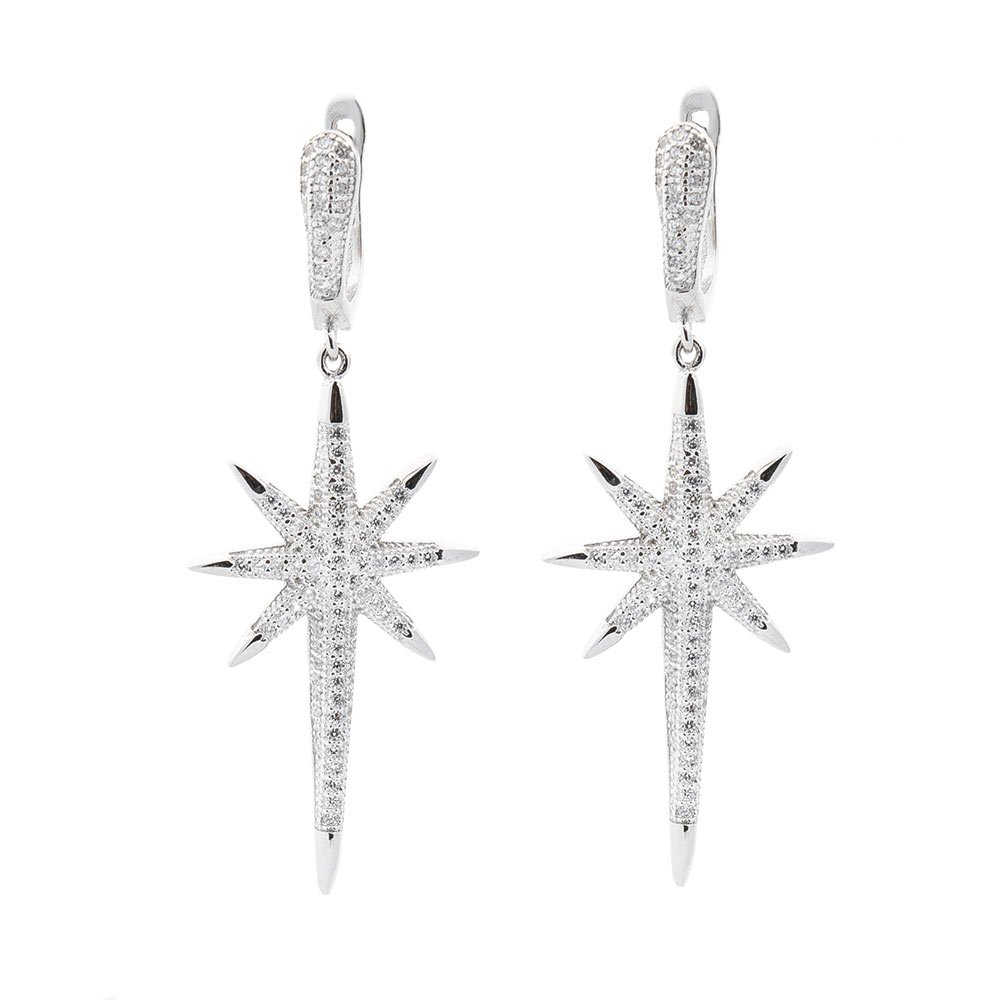 

Серебряные серьги S-ONIKS «Звездочка» с фианитом (7.3 г) модели 121721-7,3