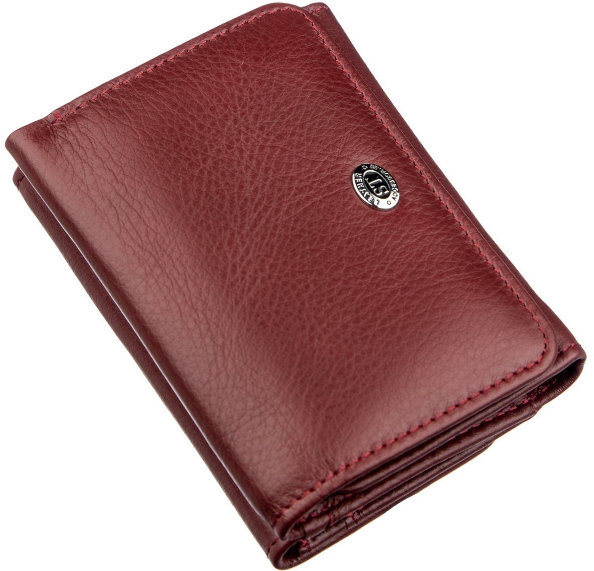 Акция на Жіночий гаманець шкіряний ST Leather Accessories 18885 Темно-червоний от Rozetka