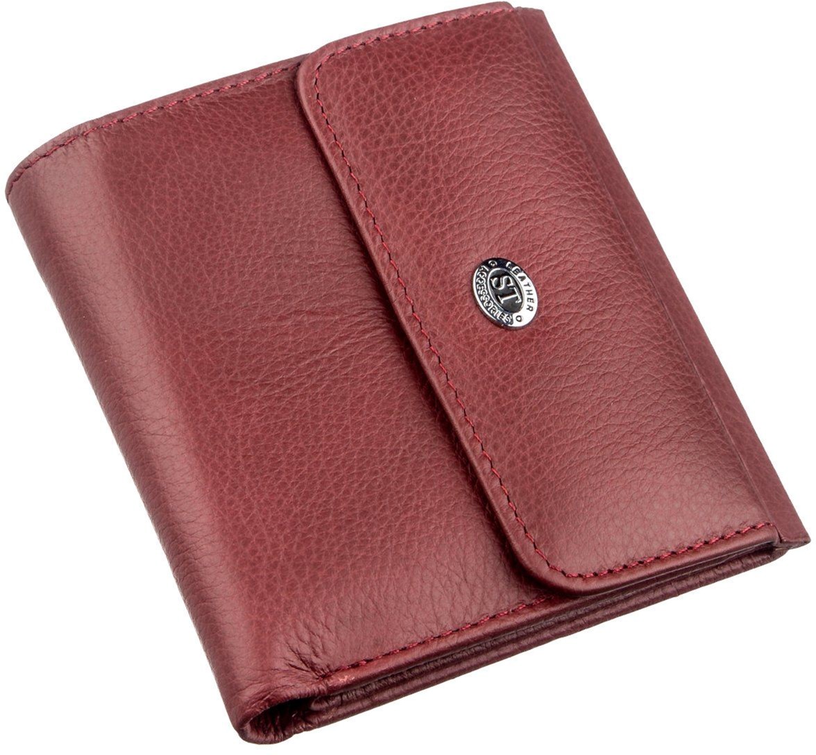 Акція на Жіночий гаманець шкіряний ST Leather Accessories 18920 Бордовий від Rozetka