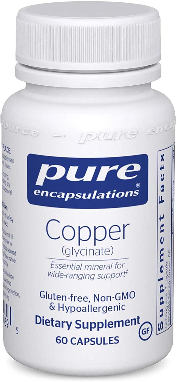 

Медь Pure Encapsulations Copper Glycinate 60 капсул