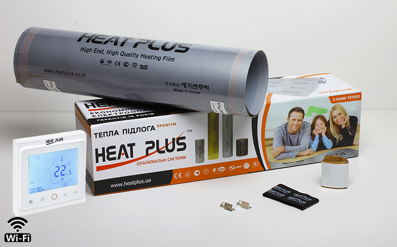 

Комплект Теплого пола Heat Plus Premium 1м2 + Терморегулятор BHT-002 Wi-Fi