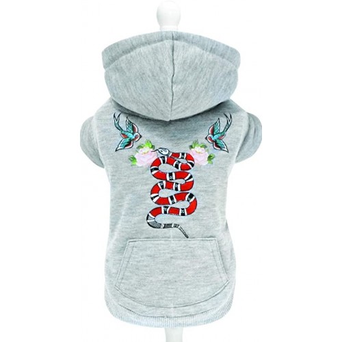 

Кофта для собак Croci Street Snake с капюшоном Серая 35 см
