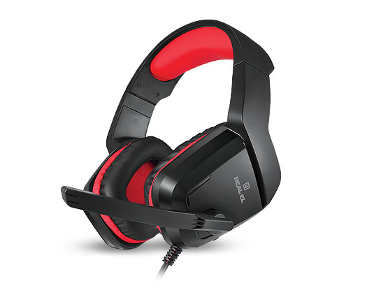 

Стереонаушники с микрофоном REAL-EL GDX-7550 Black-Red, Джек 3,5мм 4pin, адаптер 1м для ПК (24841)