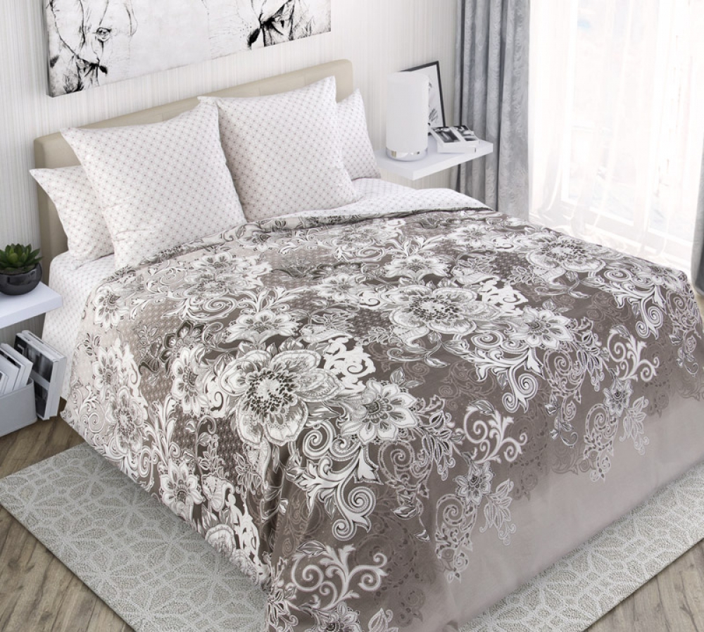 

Комплект постельного белья Komfort-tekstil Ворожея, перкаль (Полуторный на резинке)