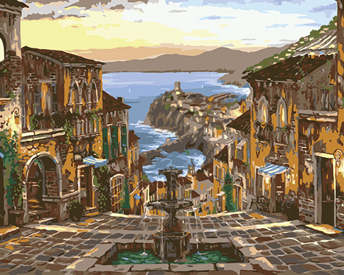 

Картина по номерам ЛАВКА ЧУДЕС "Старинный фонтан на площади" в коробке, 40х50см, LC30094