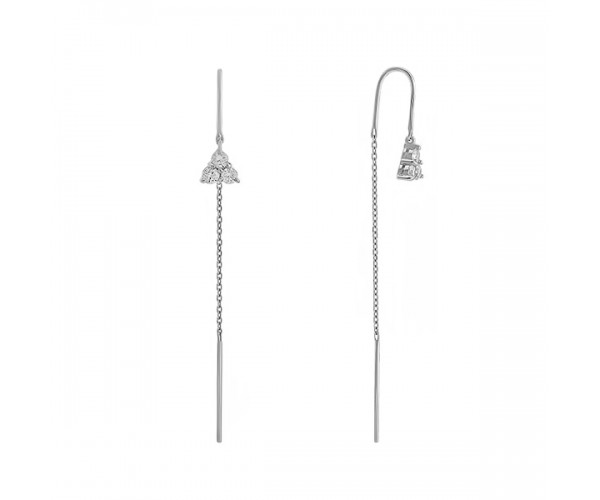 

Серьги-протяжки серебряные с фианитами E00017