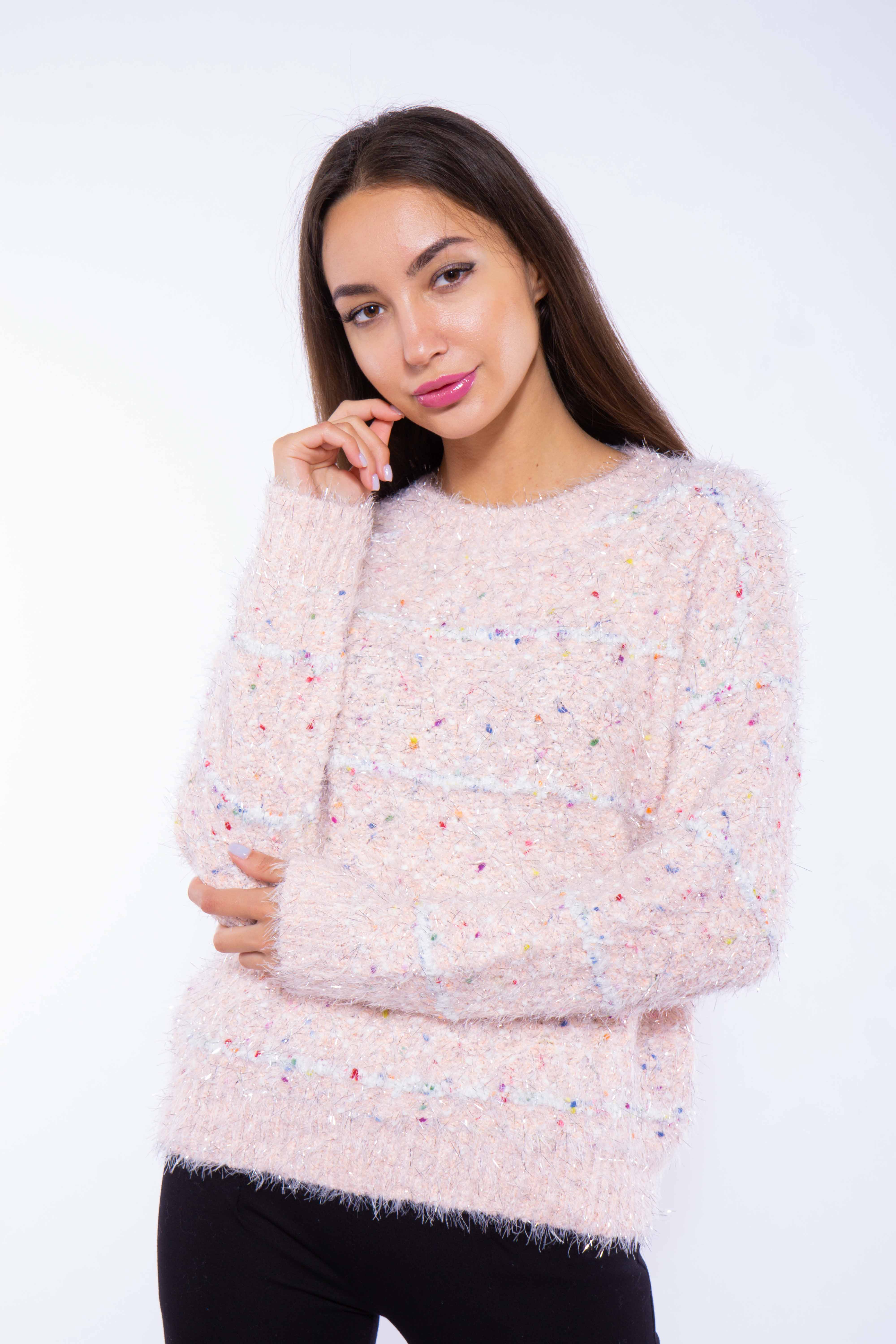 

Свитер oversize Time of Style 120PFA395187 M-L Светло-розовый меланж