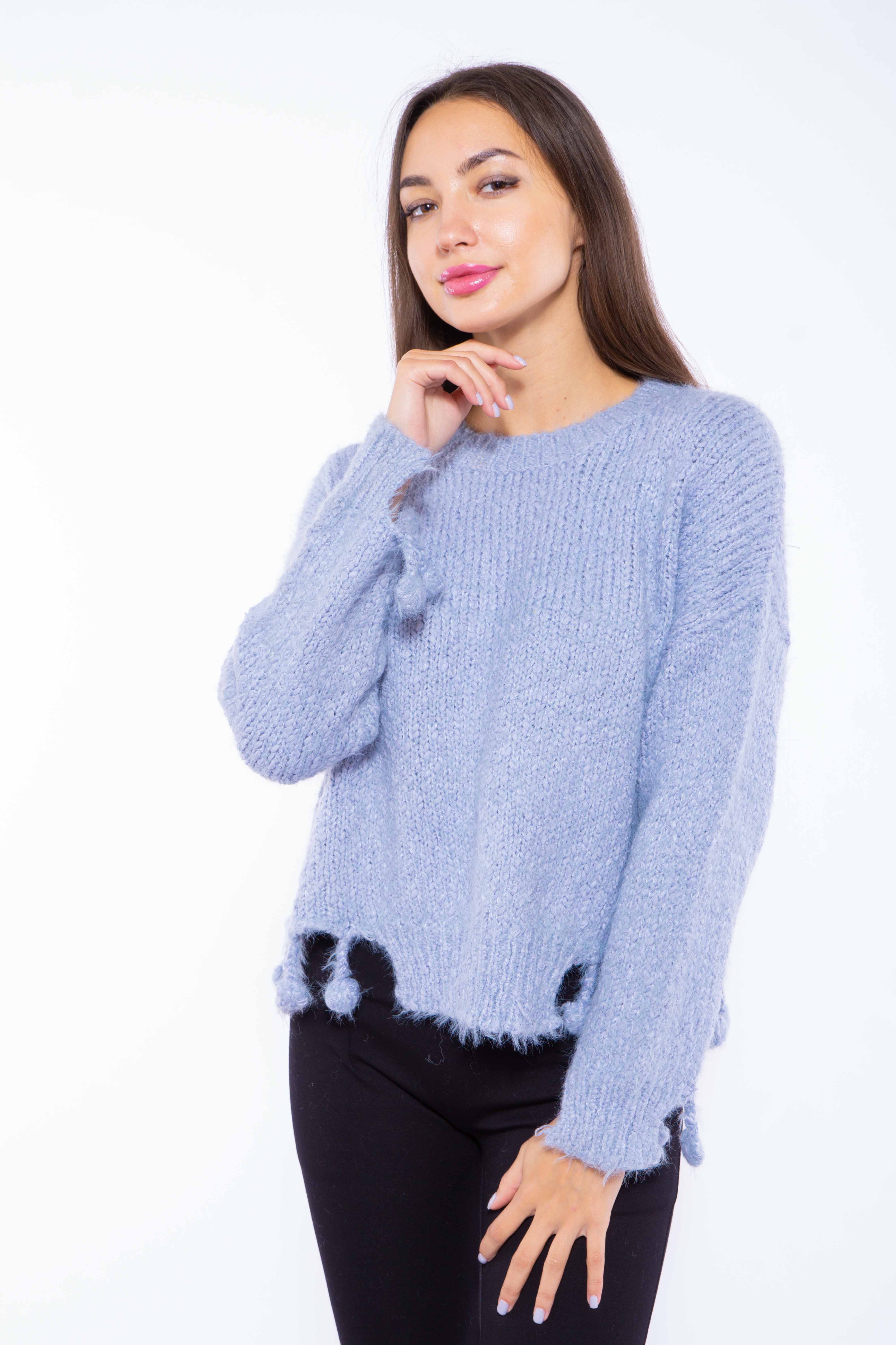 

Свитер женский Oversize Time of Style 120PFA382197 M-L Сизый