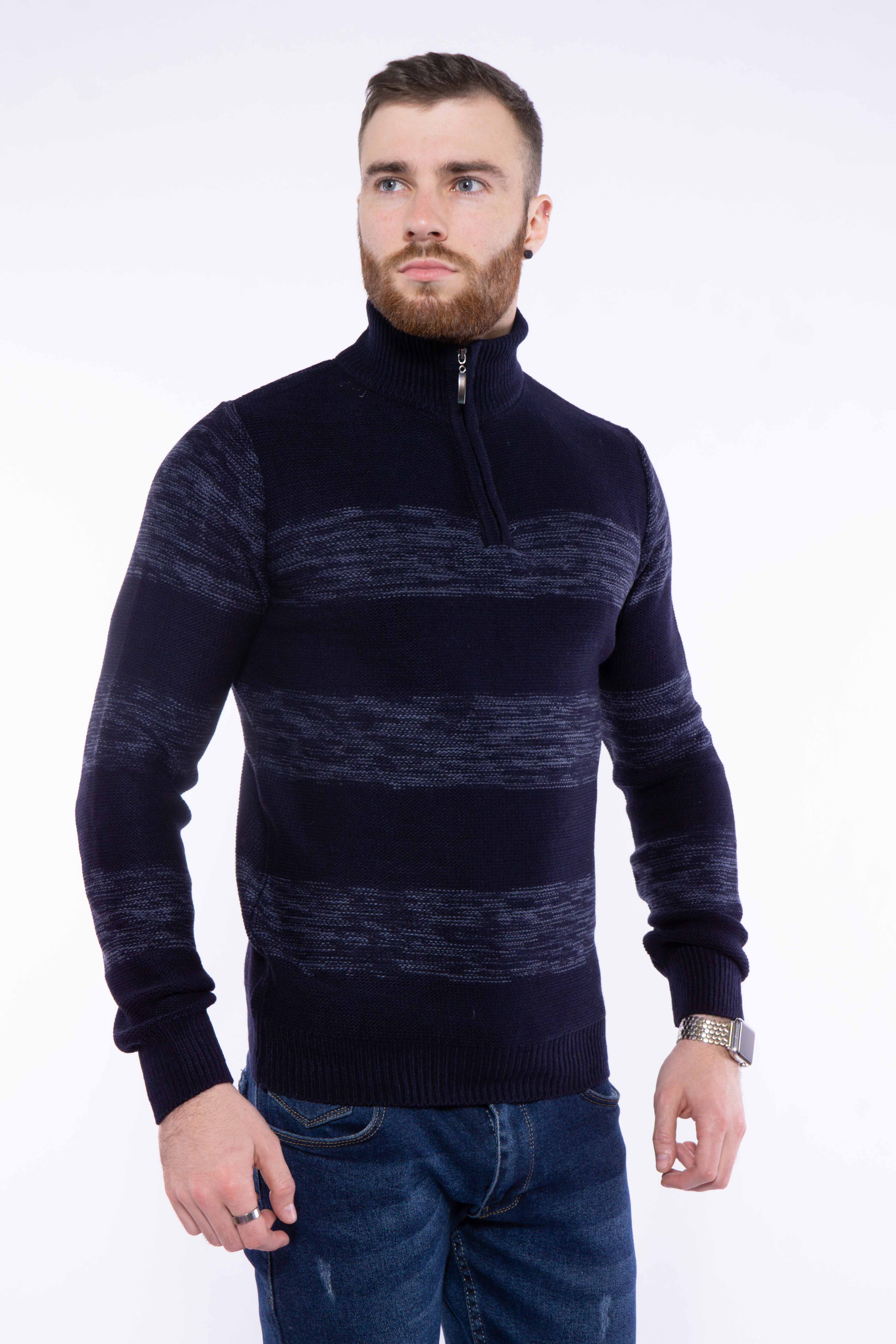 

Кофта с воротом на молнии Time of Style 609F67  Чернильный, Кофта с воротом на молнии Time of Style 609F67 M Чернильный