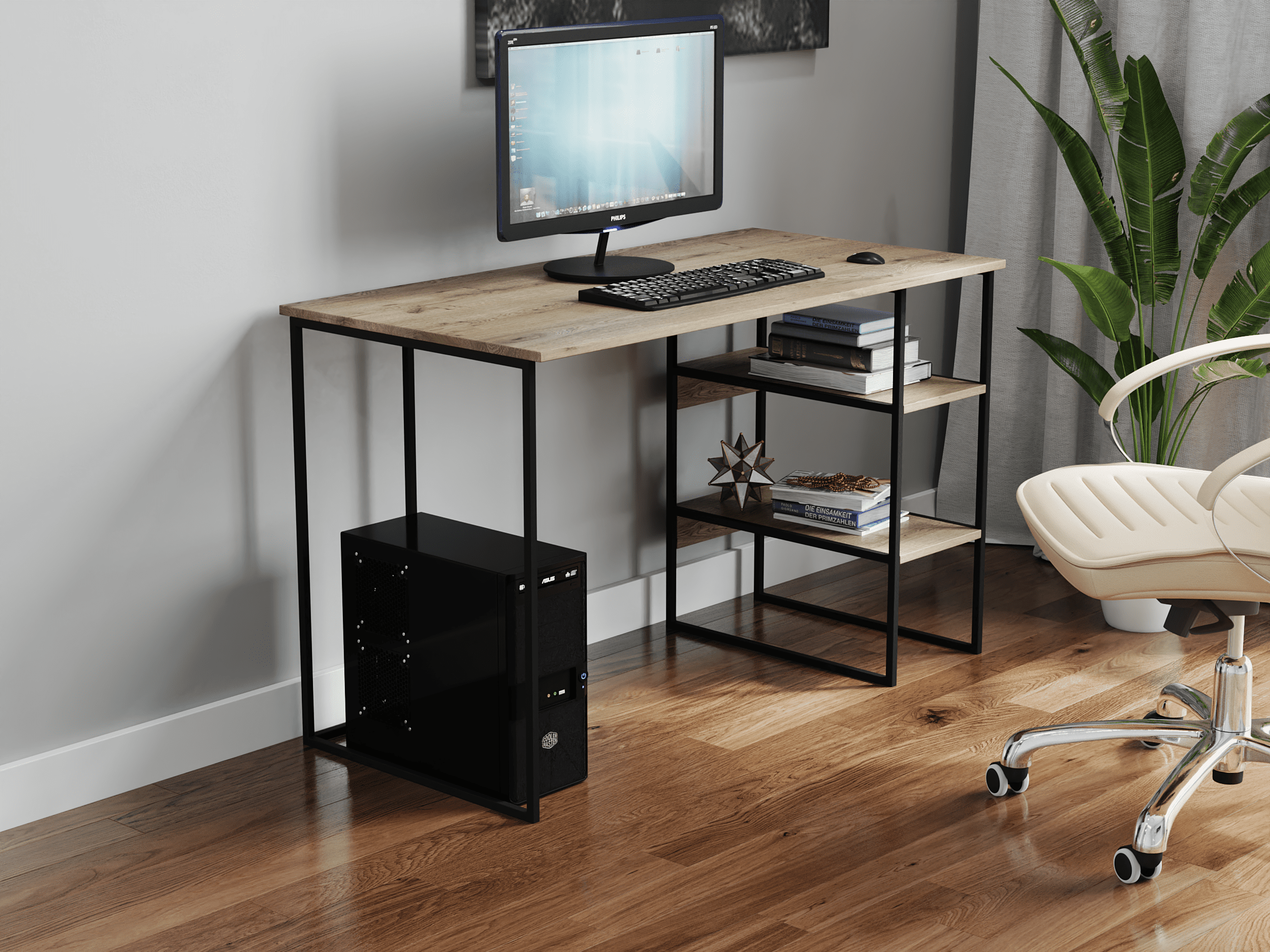 

Компьютерный стол Rimos 1400х750х600 мм GERMES черный ЛДСП Аликанте 16мм (Z-22_Bl_Al)