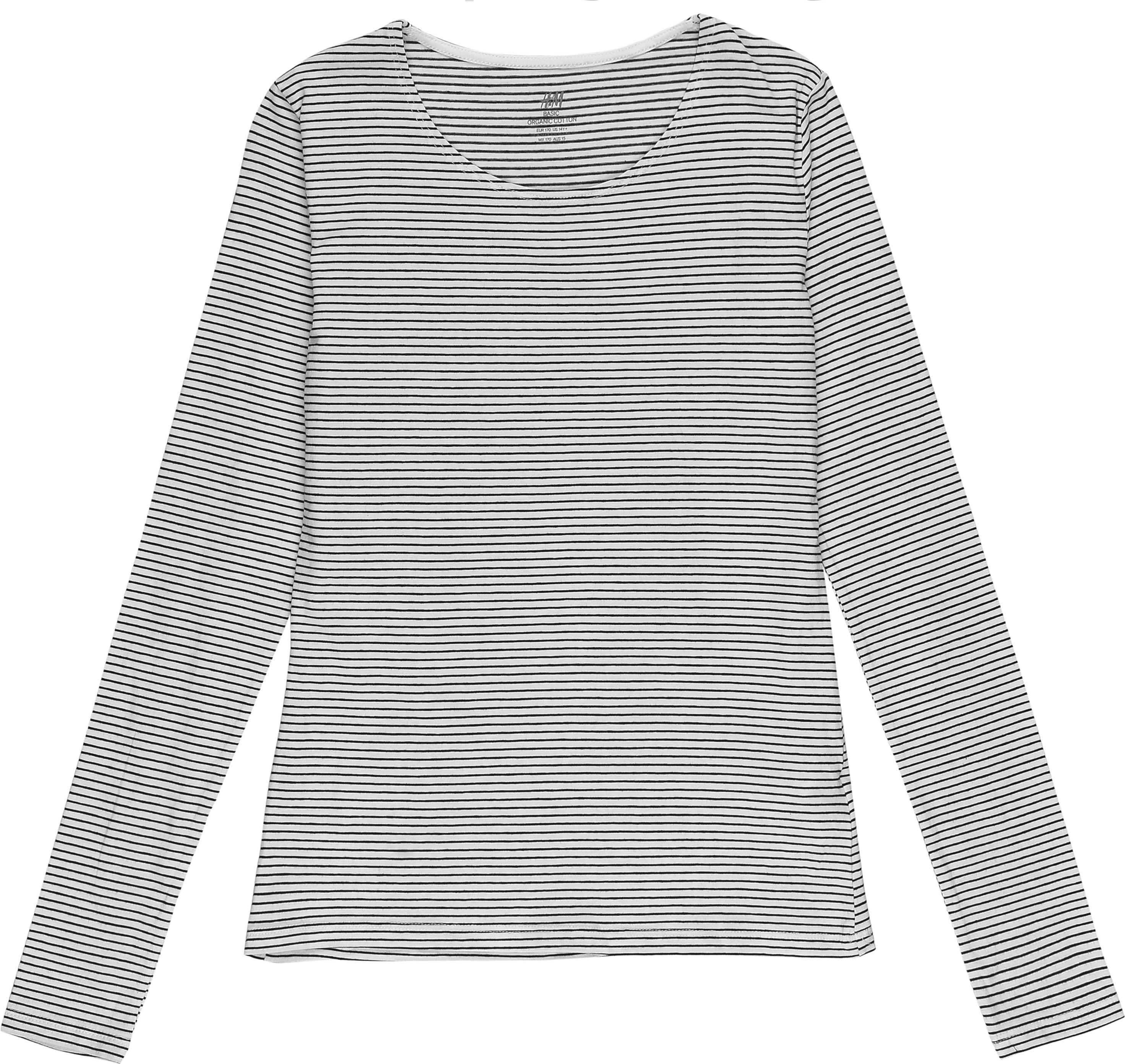 

Футболка с длинными рукавами H&M 6275728 170 см Бело-черная в полоску