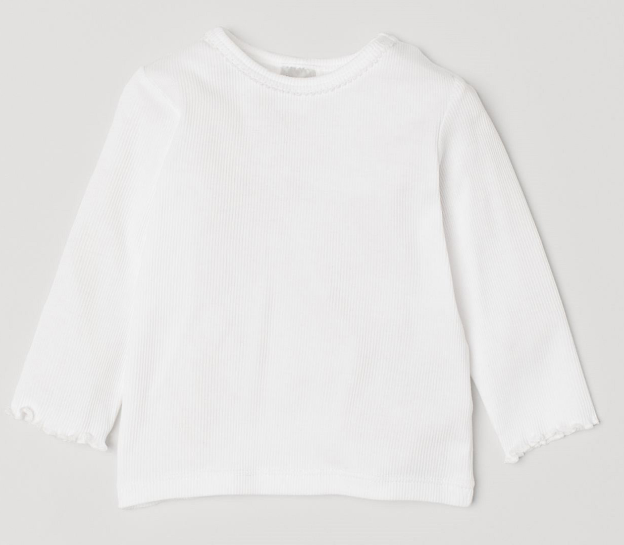 

Футболка с длинными рукавами H&M 912-6792368 62 см Белая