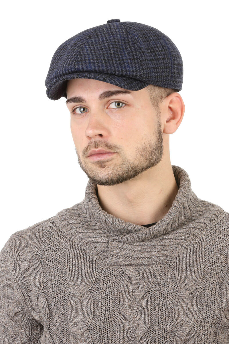 

Кепка восьмиклинка синяя из шерсти 60см LF Label