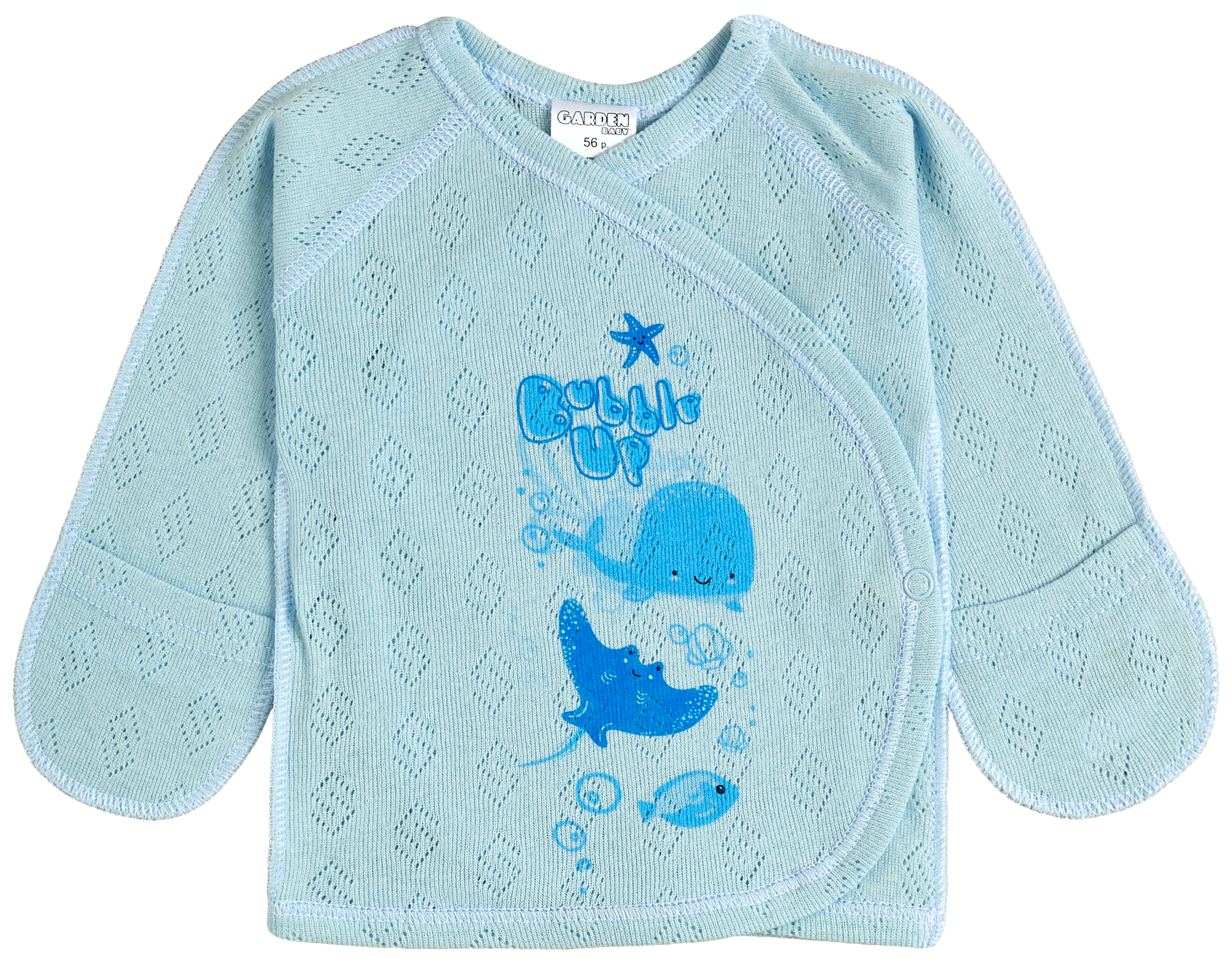 

Распашонка Garden Baby Рыбки 18142-88 62 см Голубая зигзаг
