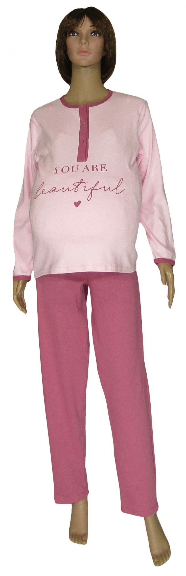 

Пижама теплая для беременных и кормящих (кофта + штаны) Укртрикотаж Beautiful 54 Розовая с лиловым