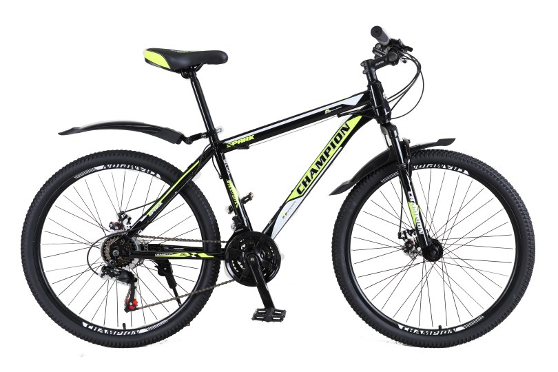 

Велосипед Champion Spark 27.5"17" Черный-Неоновый желтый-Белый