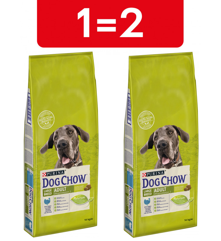 

Благотворительный набор сухого корма для собак Purina Dog Chow 14 кг + 14 кг
