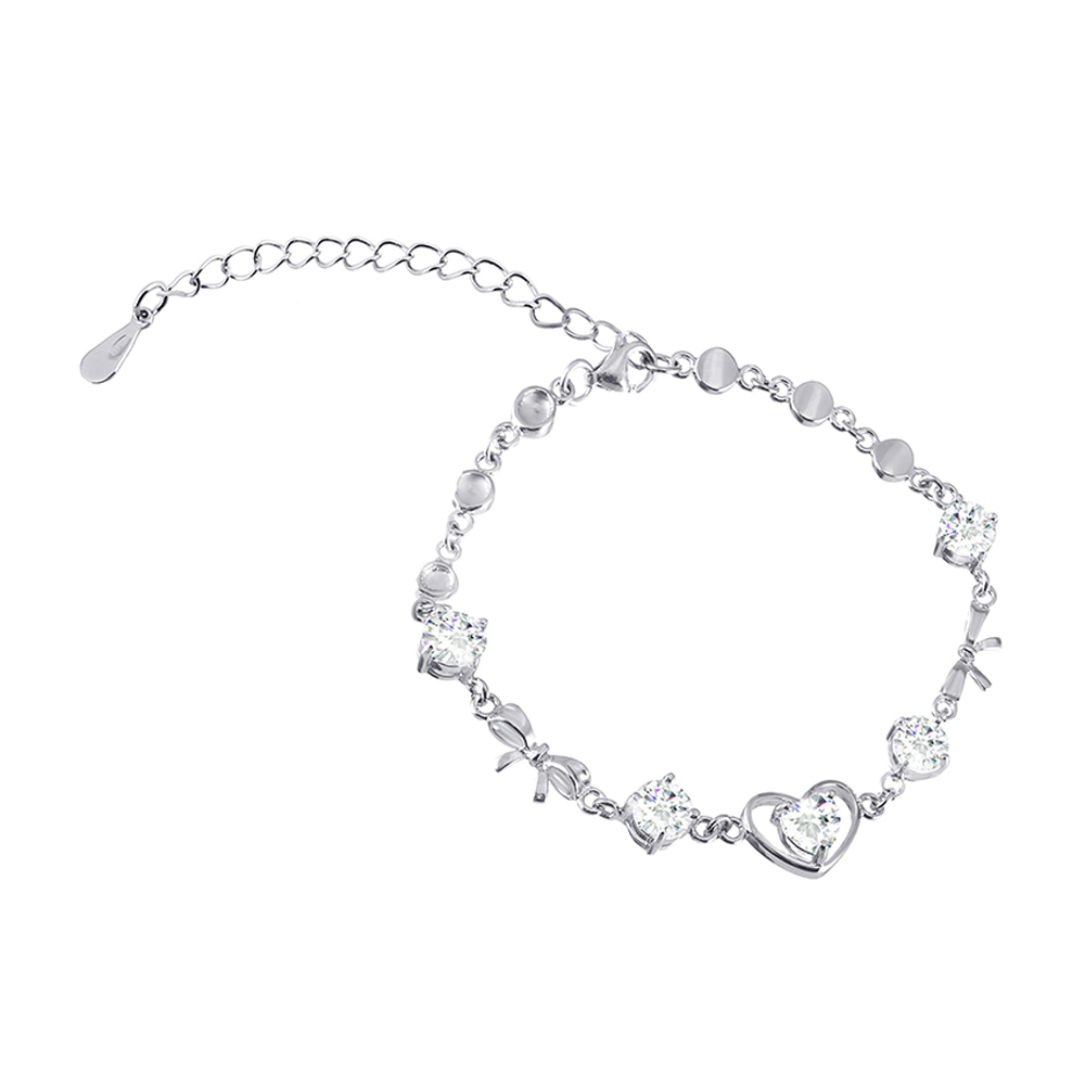 

Серебряный браслет Silvex925 16+5 см с фианитом (вес 6.9 г) модели Б2Ф/431