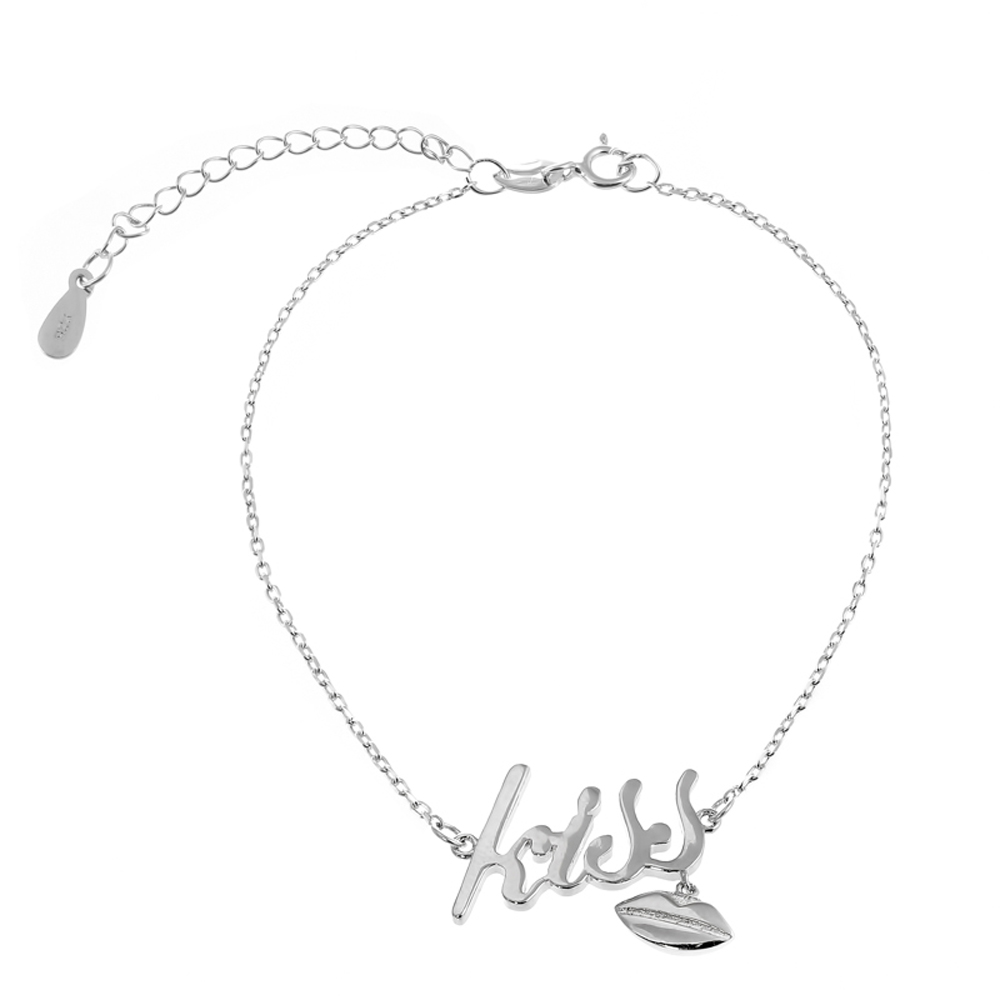 

Серебряный браслет Silvex925 «Kiss» 17+5 см (вес 2.4 г) модели Б2/802