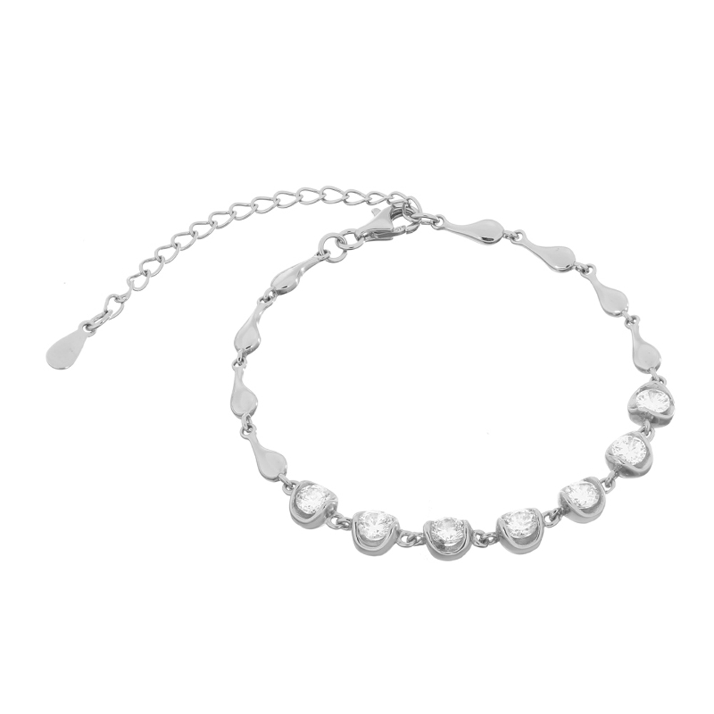 

Серебряный браслет Silvex925 16+5 см с фианитом (вес 4.7 г) модели Б2Ф/459