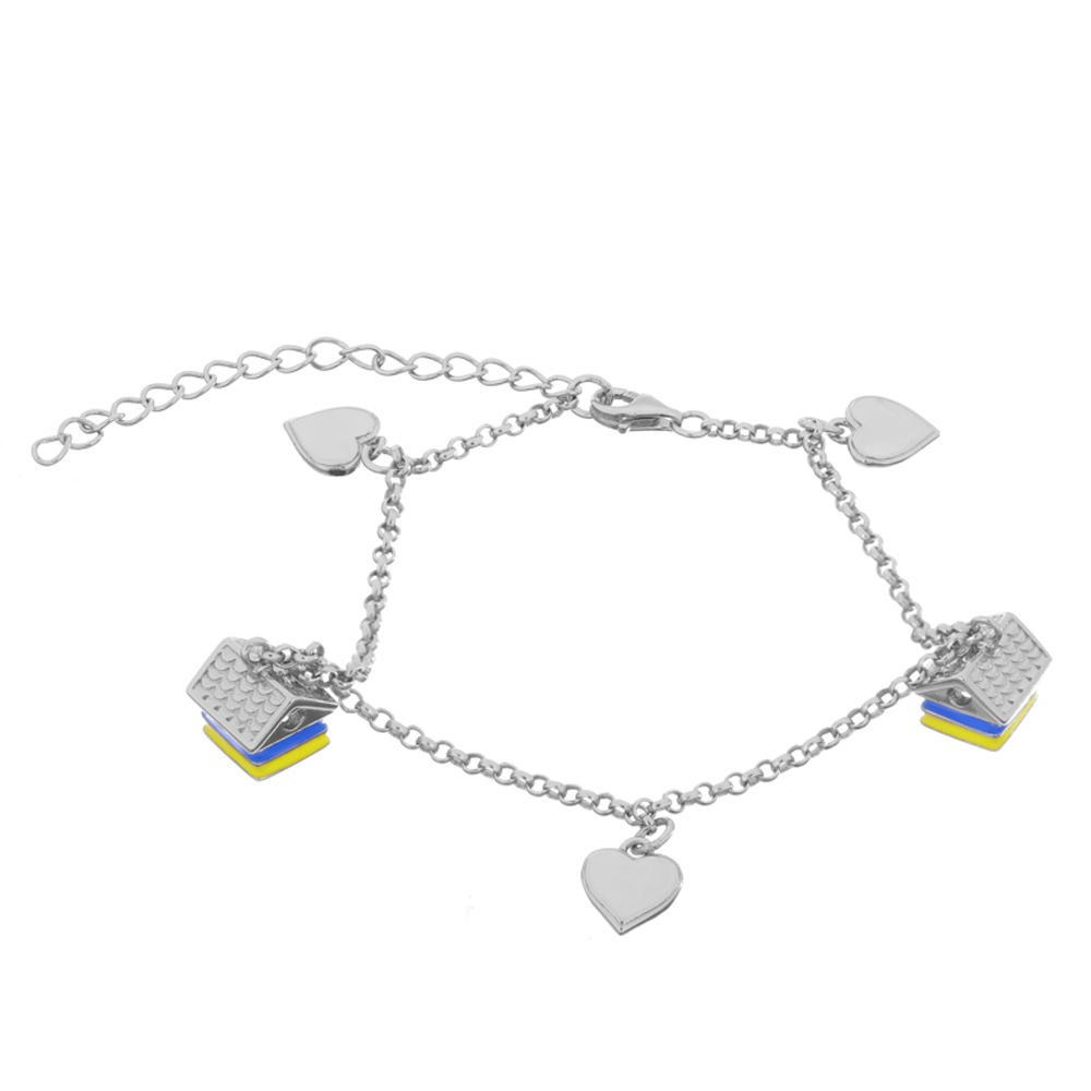 

Серебряный браслет Silvex925 17+5 см с эмалью (вес 6.4 г) модели Б2/443