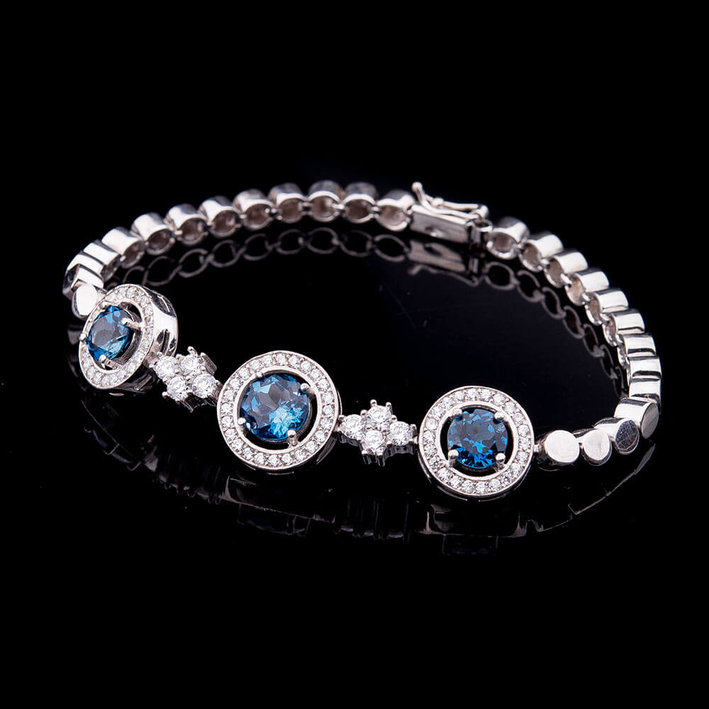 

Серебряный браслет S-ONIKS 18 см с топазом (18.2 г) модели 14804-18,2-18