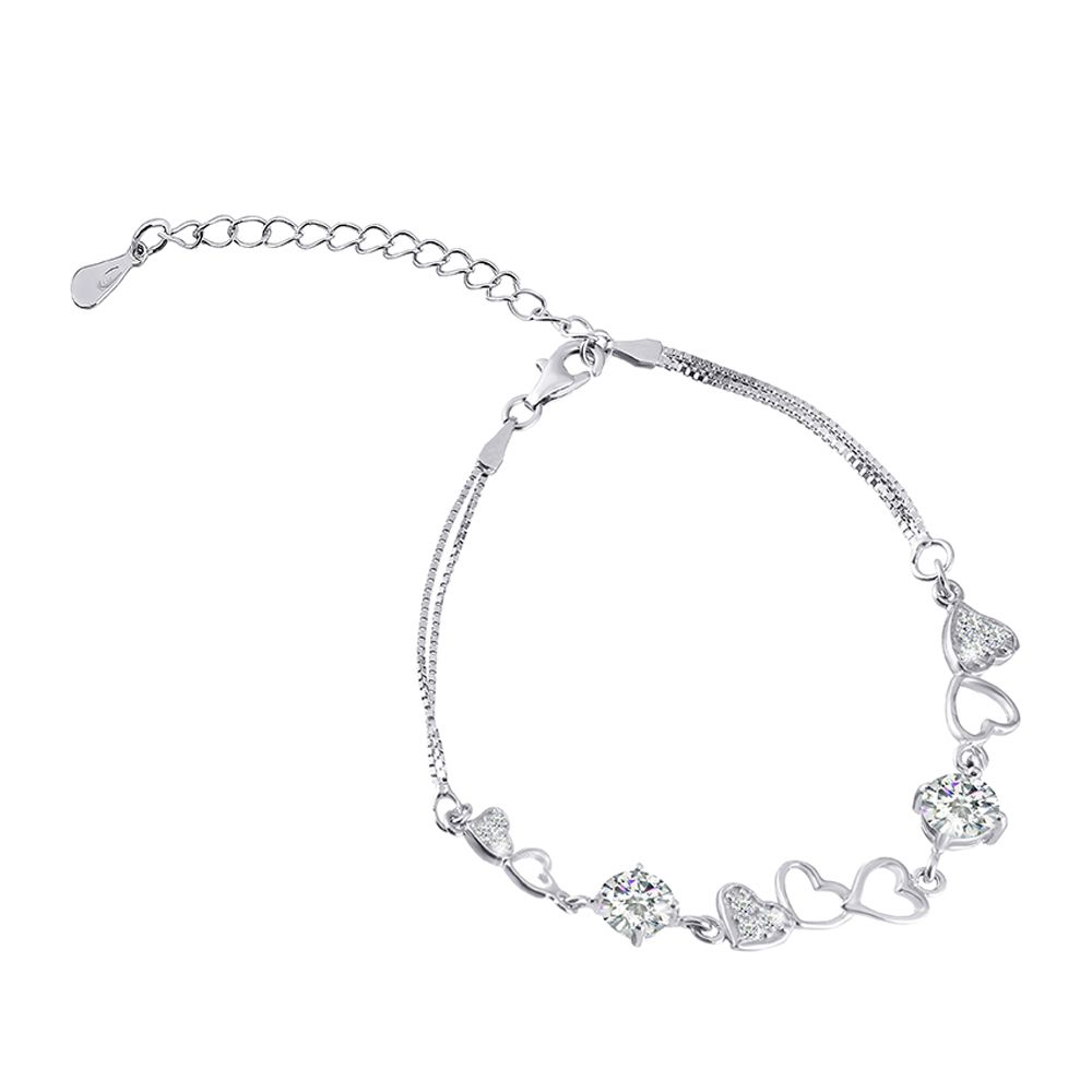 

Серебряный браслет Silvex925 16+5 см с фианитом (вес 4 г) модели Б2Ф/453