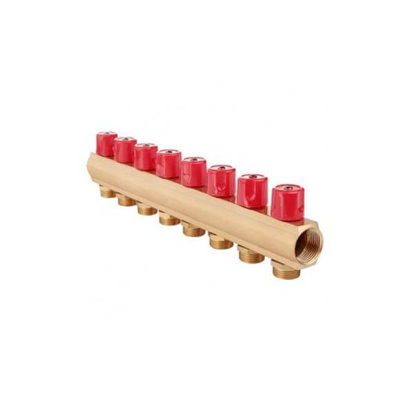 

Балка коллекторная с вентилями FADO 1"X3/4"x8