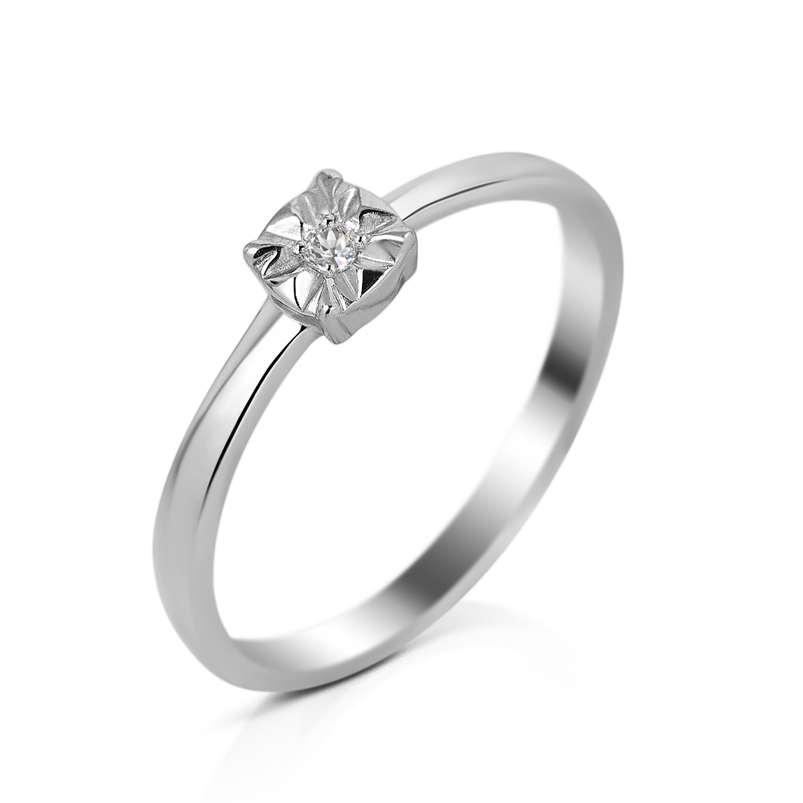 

Серебряное кольцо с бриллиантом 05B-10 мод-4359 р-16.5