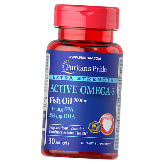 

Омега 3, Active Omega-3 Fish Oil 900, Puritan's Pride 30гелкапс (67367004)