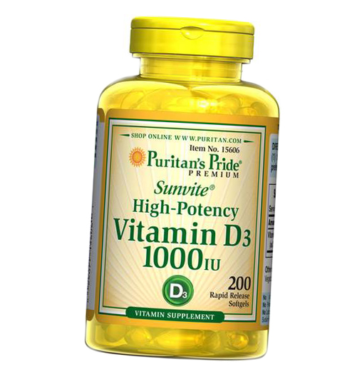 

Puritan's Pride Vitamin D3 1000 200гелкапс (36367049)