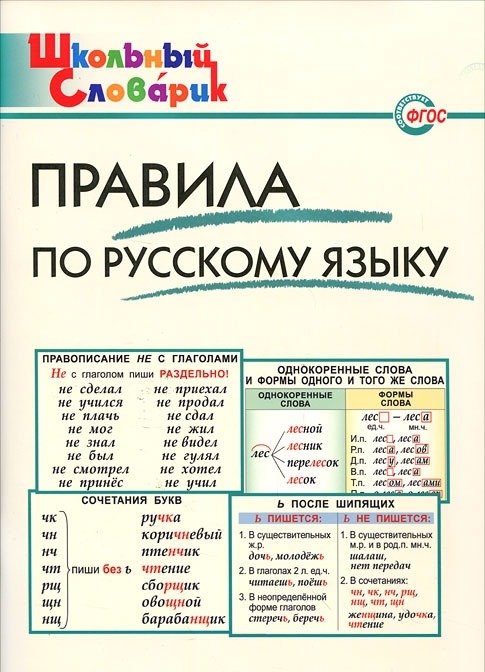 

Правила по русскому языку. Начальная школа