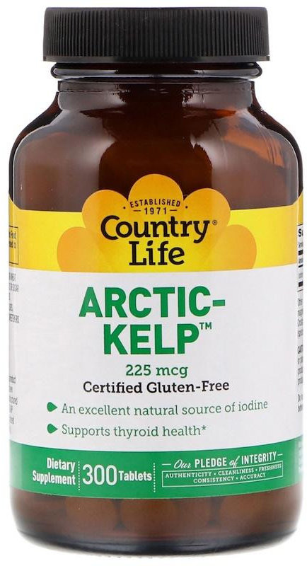 

Витамины Country Life Arctic-Kelp 225 mcg 300 Tabs Ламинария Artic Kelp