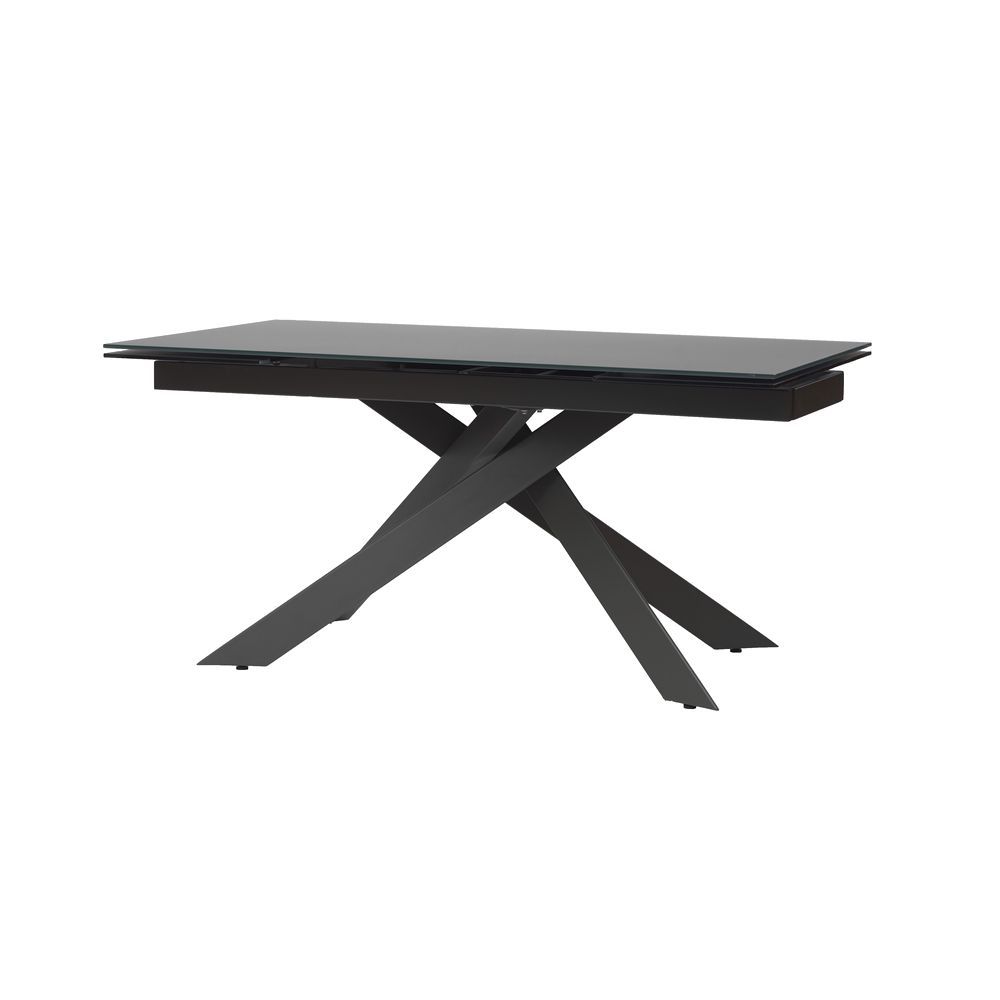 

Стол обеденный раскладной в гостиную, кухню Gracio Matt Grey 160(240)x90 стекло, сталь серый Concepto