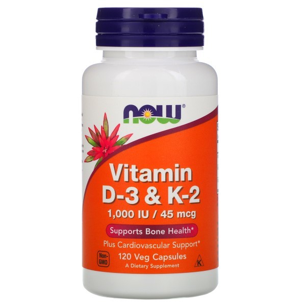 

Витамины Now Foods Vitamin D3 + K2 (120 капсул)