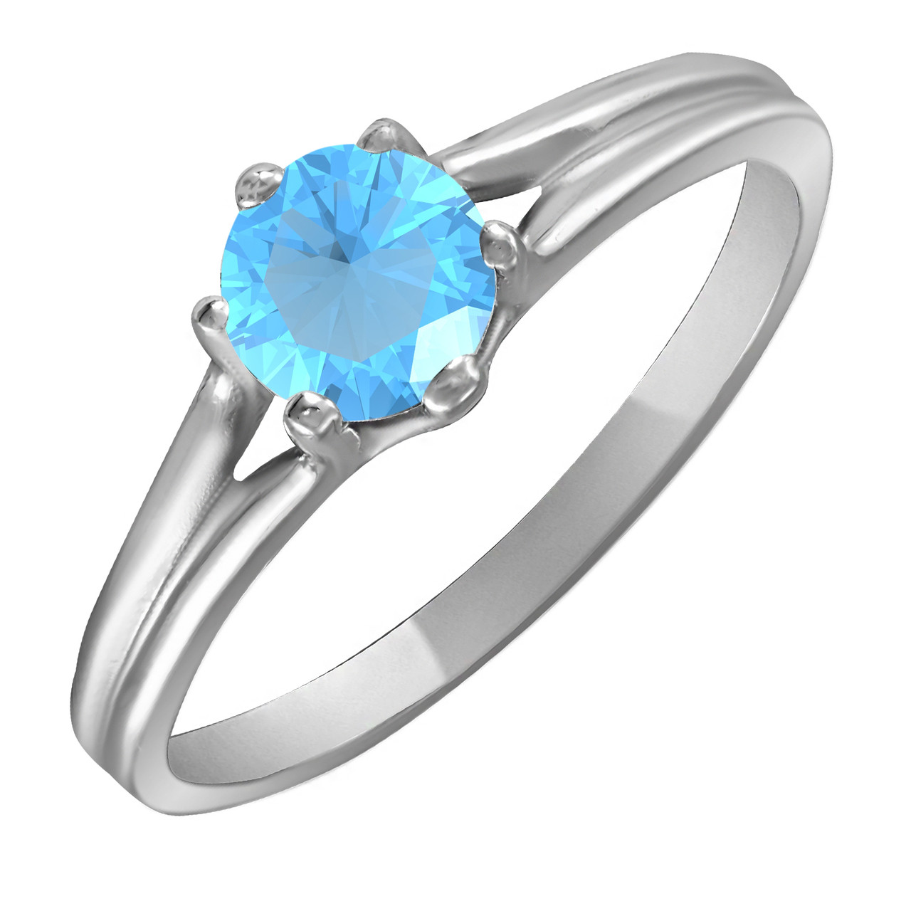 

Кольцо из серебра с голубым кубическим цирконием Twiddle Jewelry 15.5 размер 1.49 г (К017г-15.5)