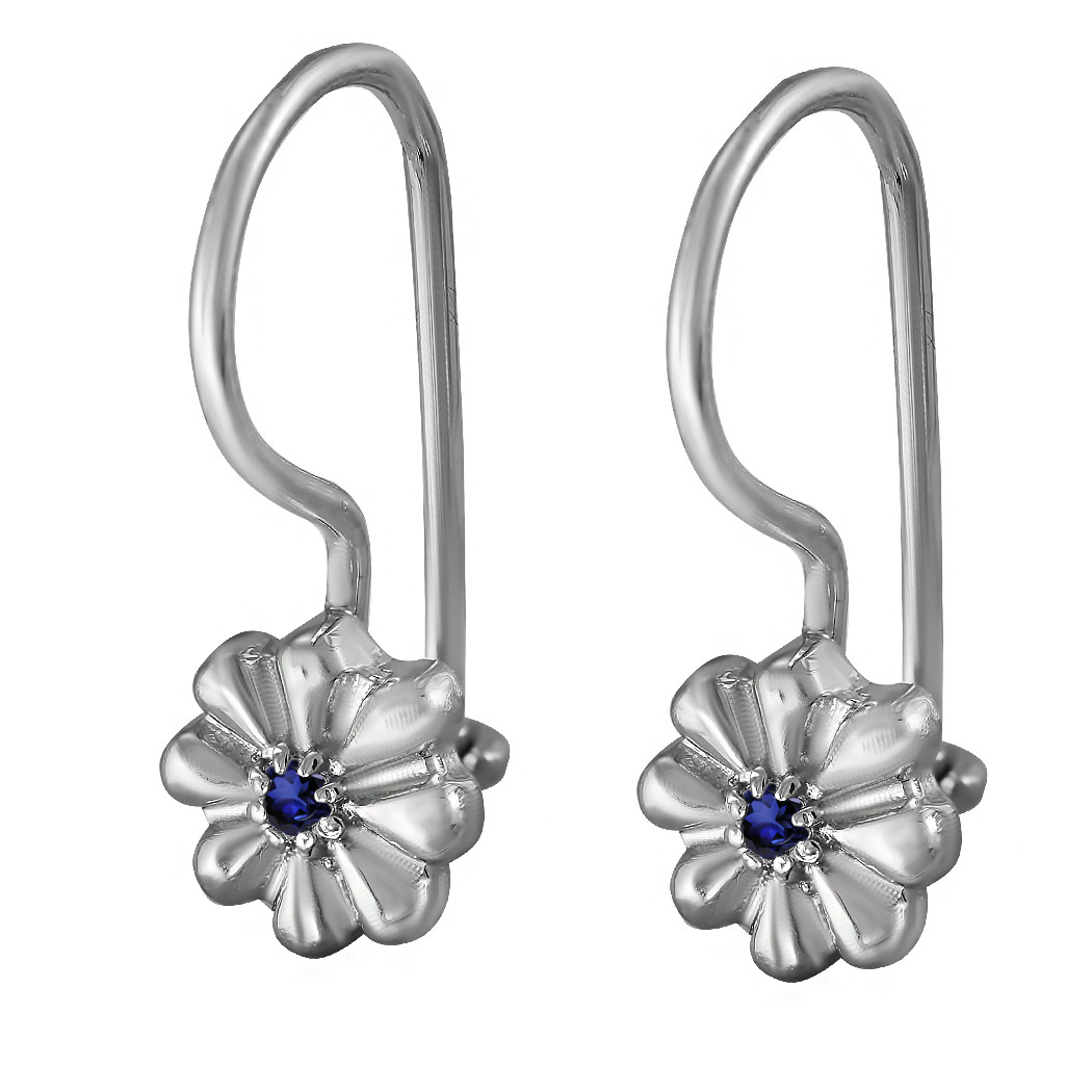 

Детские серьги из серебра Twiddle Jewelry с синим цирконием 1.5 г (С052с)