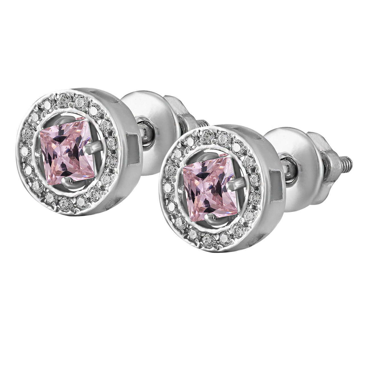 

Серьги из серебра Twiddle Jewelry с розовым и белыми кубическими циркониями 2.56 г (С037р)