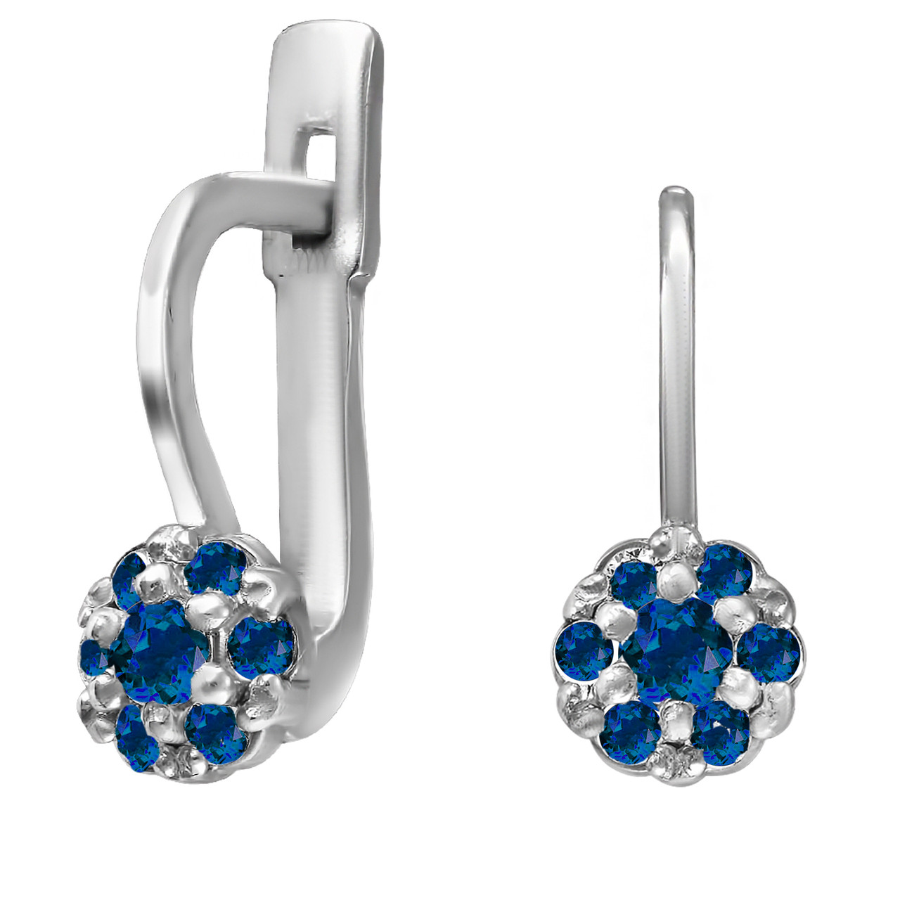 

Детские серьги из серебра с куб. циркониями Twiddle Jewelry Синие 0.87 г (С004с)