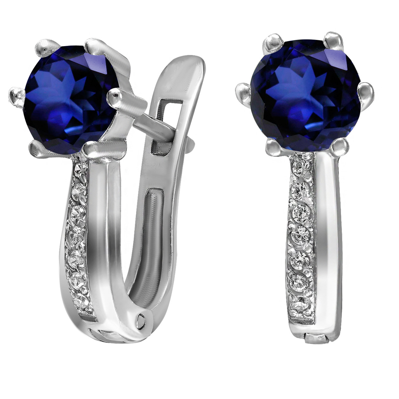 

Серьги из серебра с кубическим цирконием Twiddle Jewelry Синий 2.74 г (С029с)
