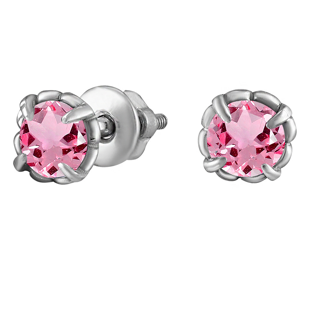

Серьги из серебра с кубическим цирконием Twiddle Jewelry Розовые 1.16 г (С042р)