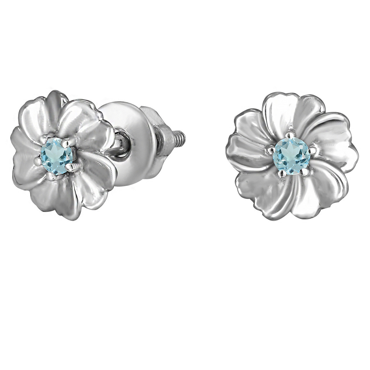 

Серьги из серебра с кубическим цирконием Twiddle Jewelry Голубые 0.9 г (С038г)