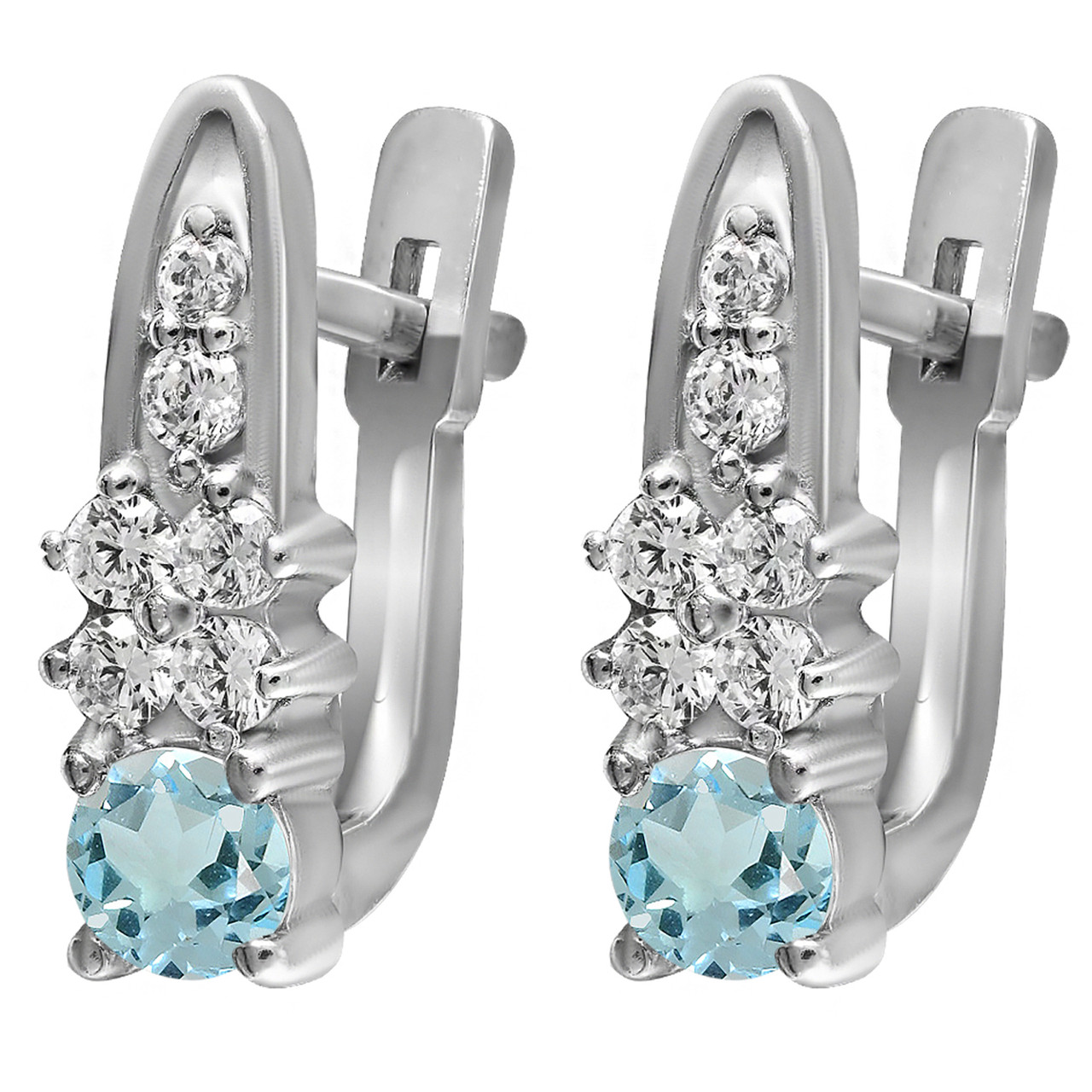 

Детские серьги из серебра с куб. циркониями Twiddle Jewelry Бело-голубой 1.31 г (С031г)