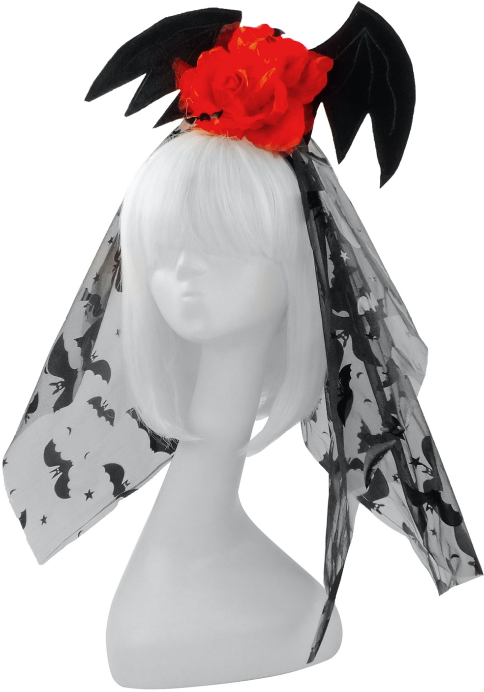 

Обруч Seta Decor Wings&Rose с фатой 19-946RD Черный с красным